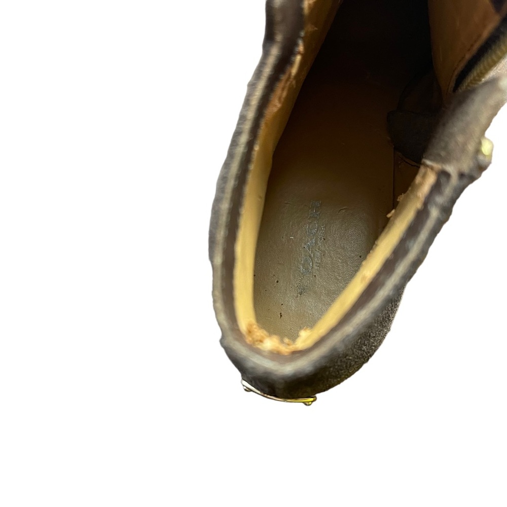 Coach Two-Tone Brown Wedge Ankle Boots - Picture 10 of 11